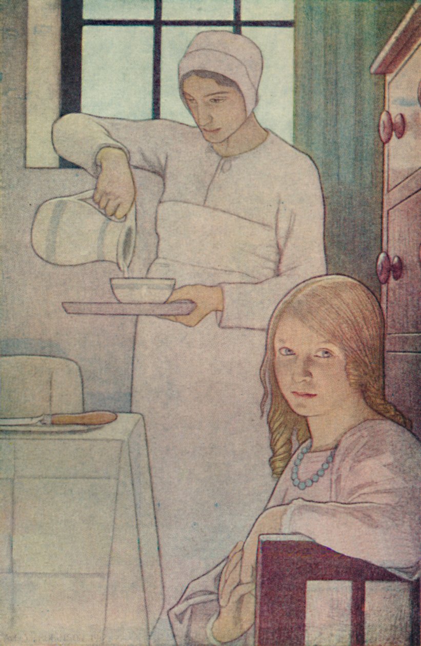 Lois och hennes sjuksköterska. Från A Book of Quaker Saints. L.V. Hodgkin., 1923 av Frederick Cayley Robinson