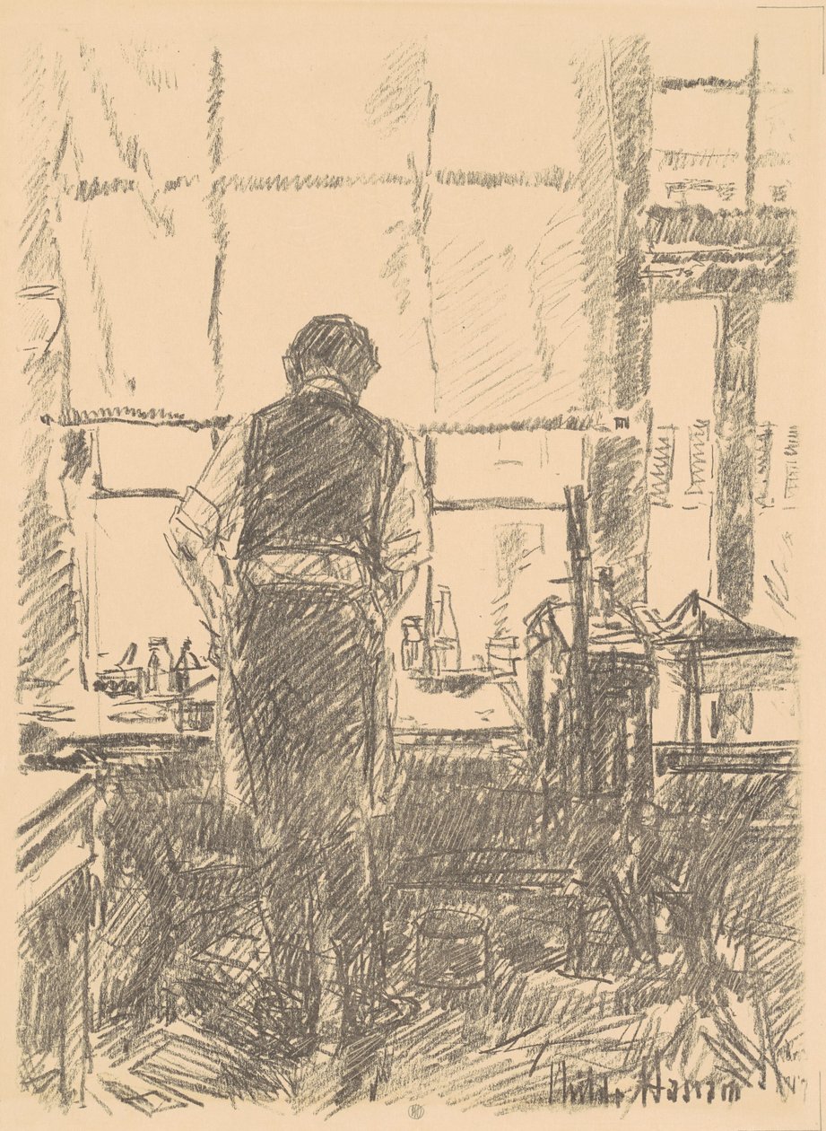 Porträtt av Joseph Pennell, 1917. av Frederick Childe Hassam