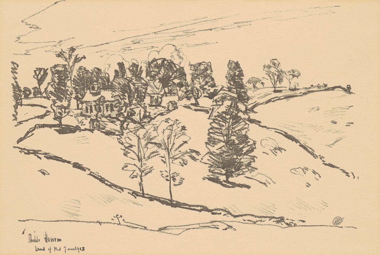 The Little School House, Land of Nod, 1918. av Frederick Childe Hassam