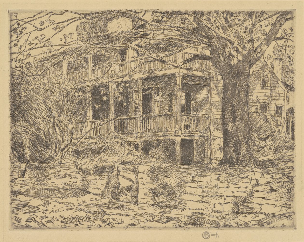 Det gamla huset, Cos Cob, 1915. av Frederick Childe Hassam