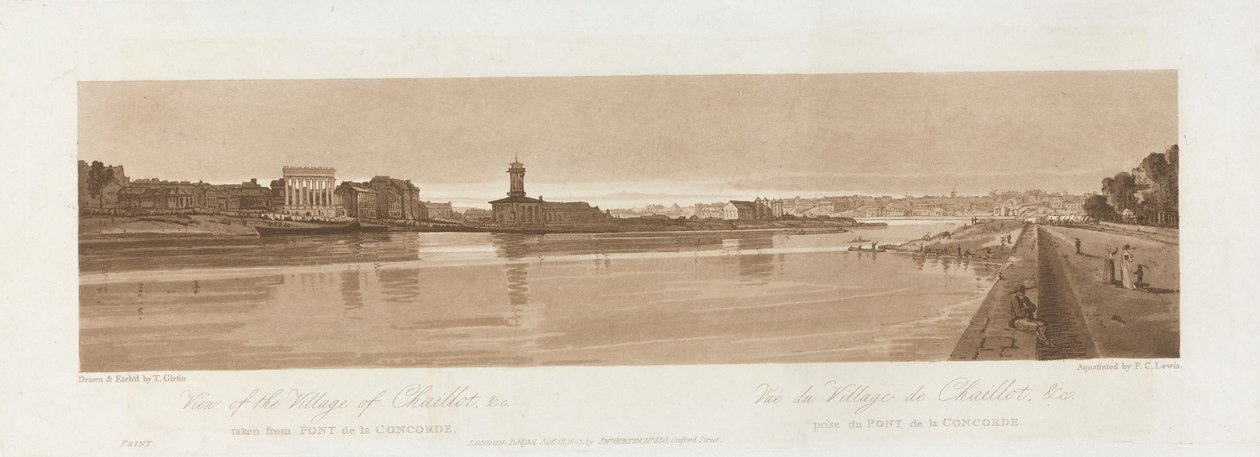 Utsikt över byn Chaillot & C. från Pont de la Concorde 1803; Skylt 17 från Views in Paris, Emanuel Volume-spårningen av plattan B1981.25.2626 av Frederick Christian Lewis the Elder