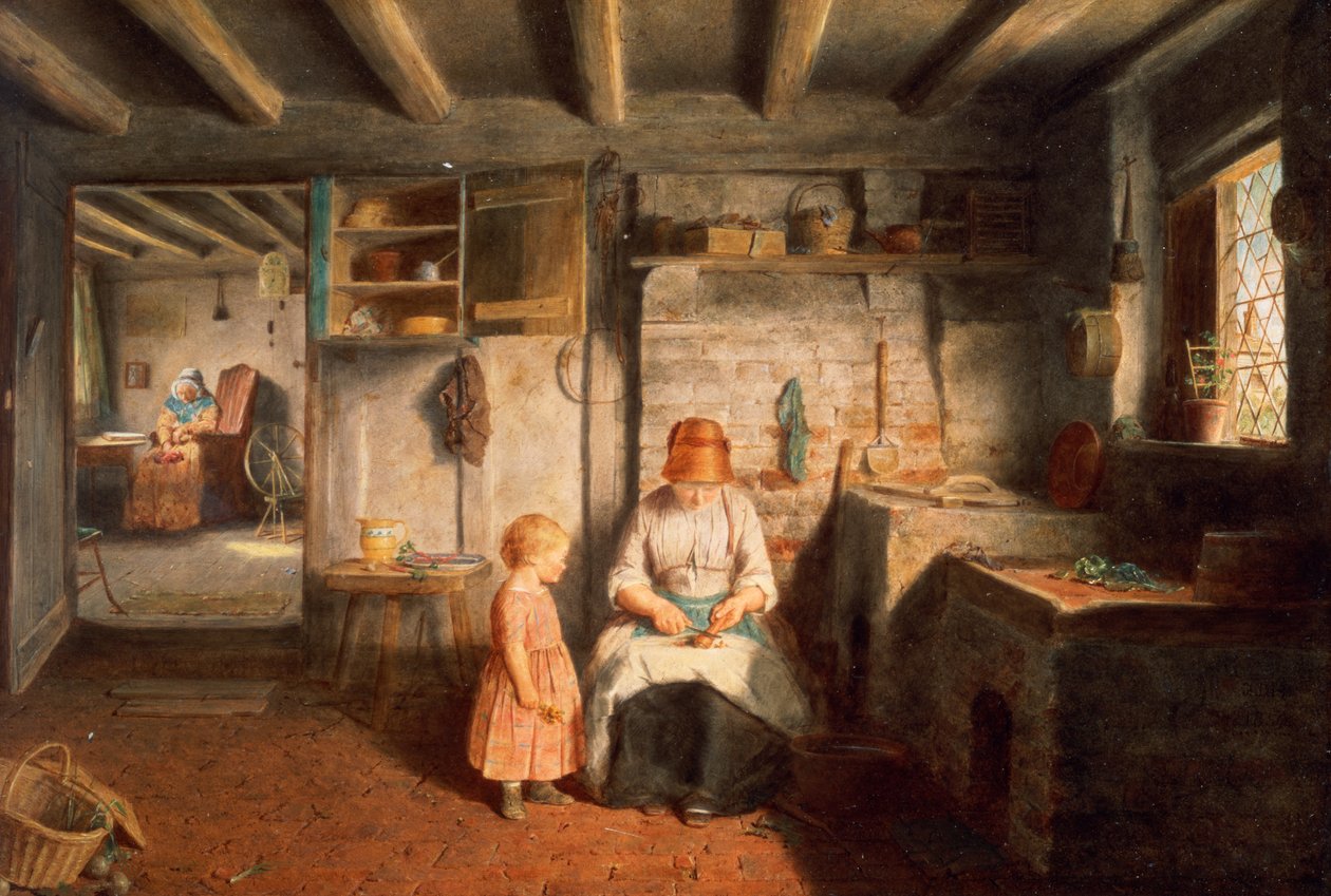 Förberedelse för middag, 1854 (panel) av Frederick Daniel Hardy
