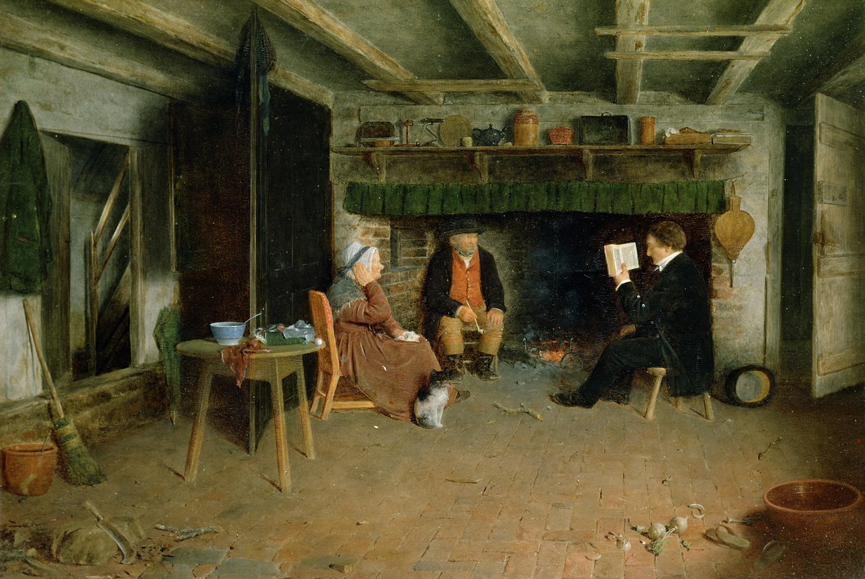 Prästens besök (panel) av Frederick Daniel Hardy