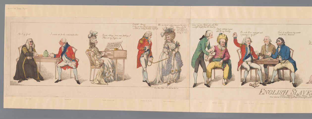 Tjugo offentliga personer i olika situationer Engelskt slaveri eller en bild av tiderna (titel på objekt) av Frederick George Byron