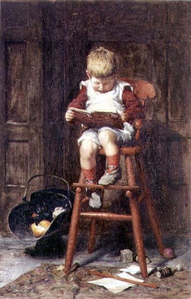 I barnstolen (akvarell) av Frederick George Cotman