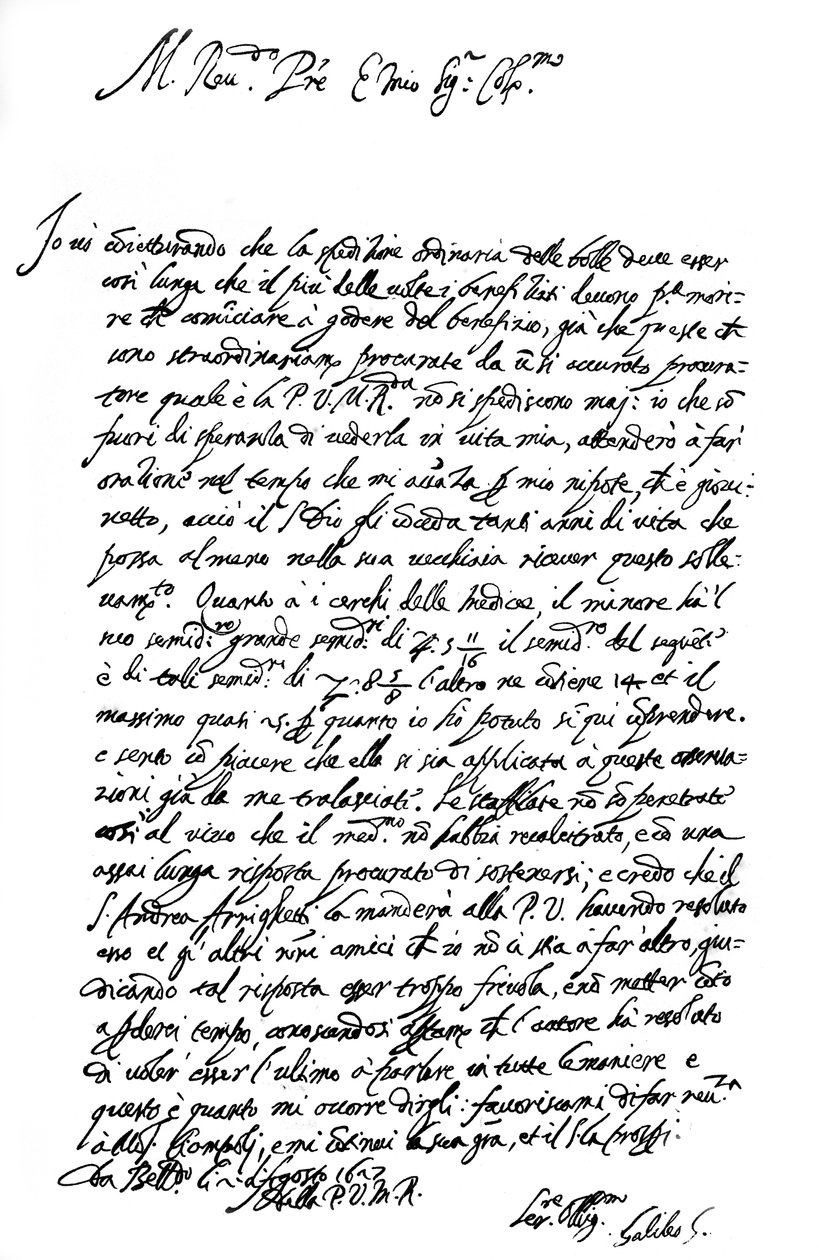 Brev av Galileo Galilei, 1627 1865. av Frederick George Netherclift