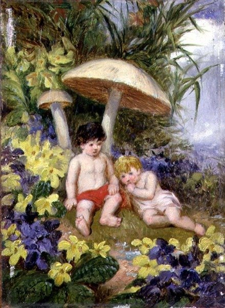 The Four Seasons: Spring (olja ombord) av Frederick Gerald Kinnaird