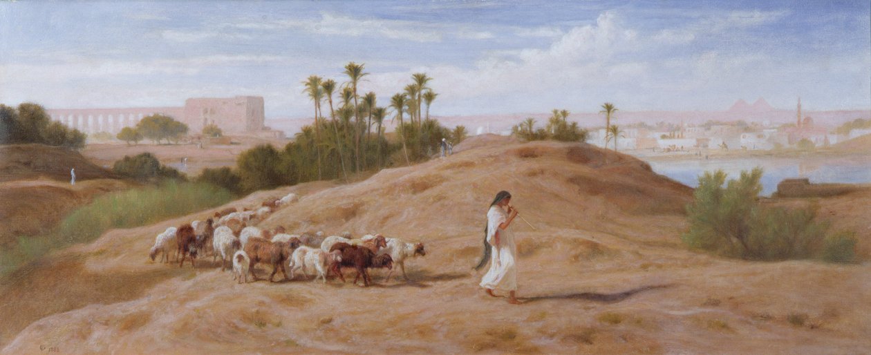 En getflock nära Kairo av Frederick Goodall