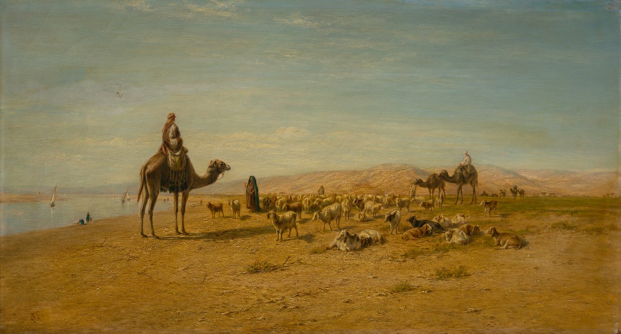 On the Banks of the Nile (olja på duk) av Frederick Goodall