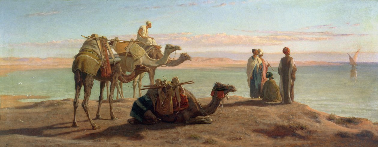 I väntan på båten, Suezbukten, 1872 av Frederick Goodall