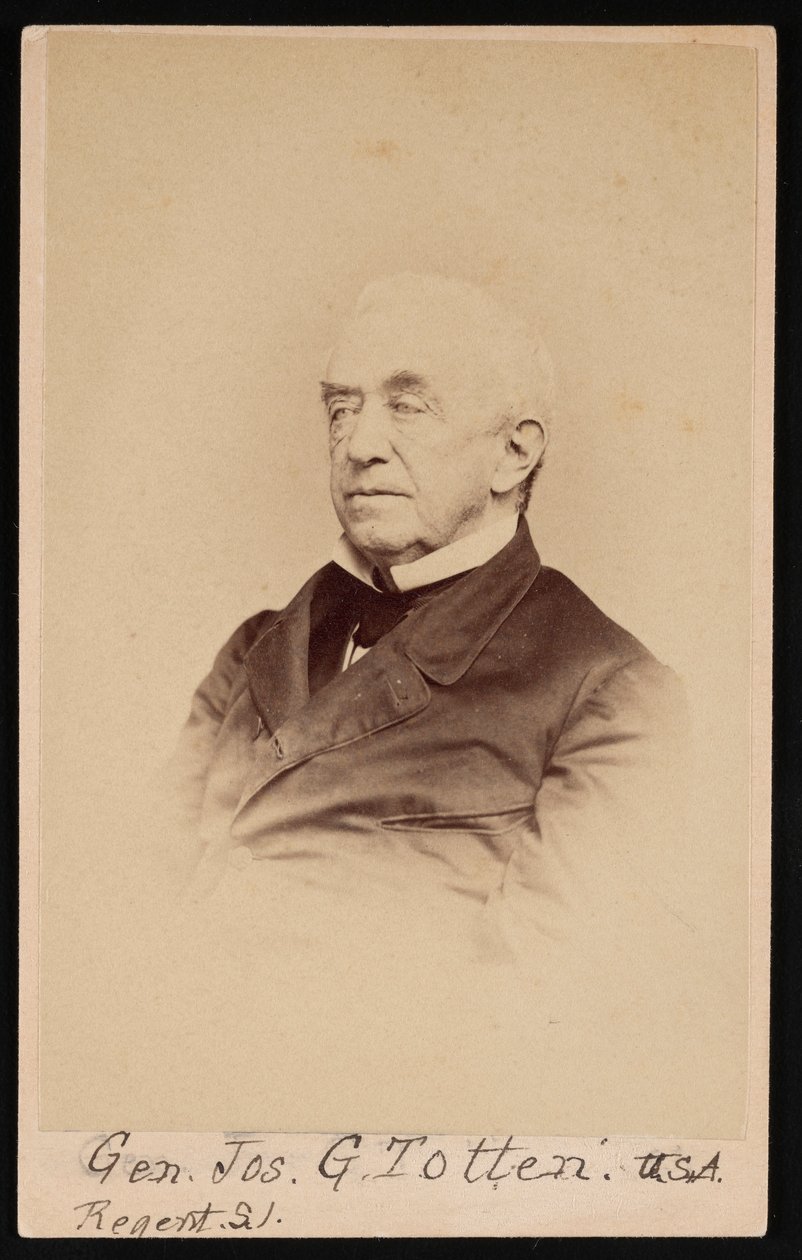 Porträtt av general Joseph Gilbert Totten 1788-1864, före 1864. av Frederick Gutekunst