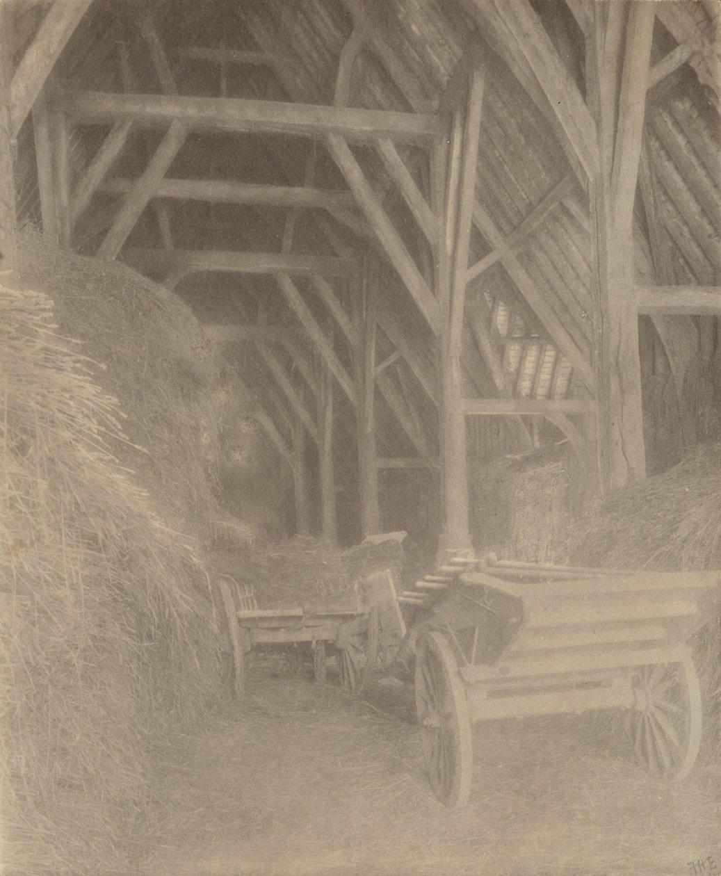 Great Cokkeswell Barn (nära Kelmscott): Interiör av Frederick H. Evans