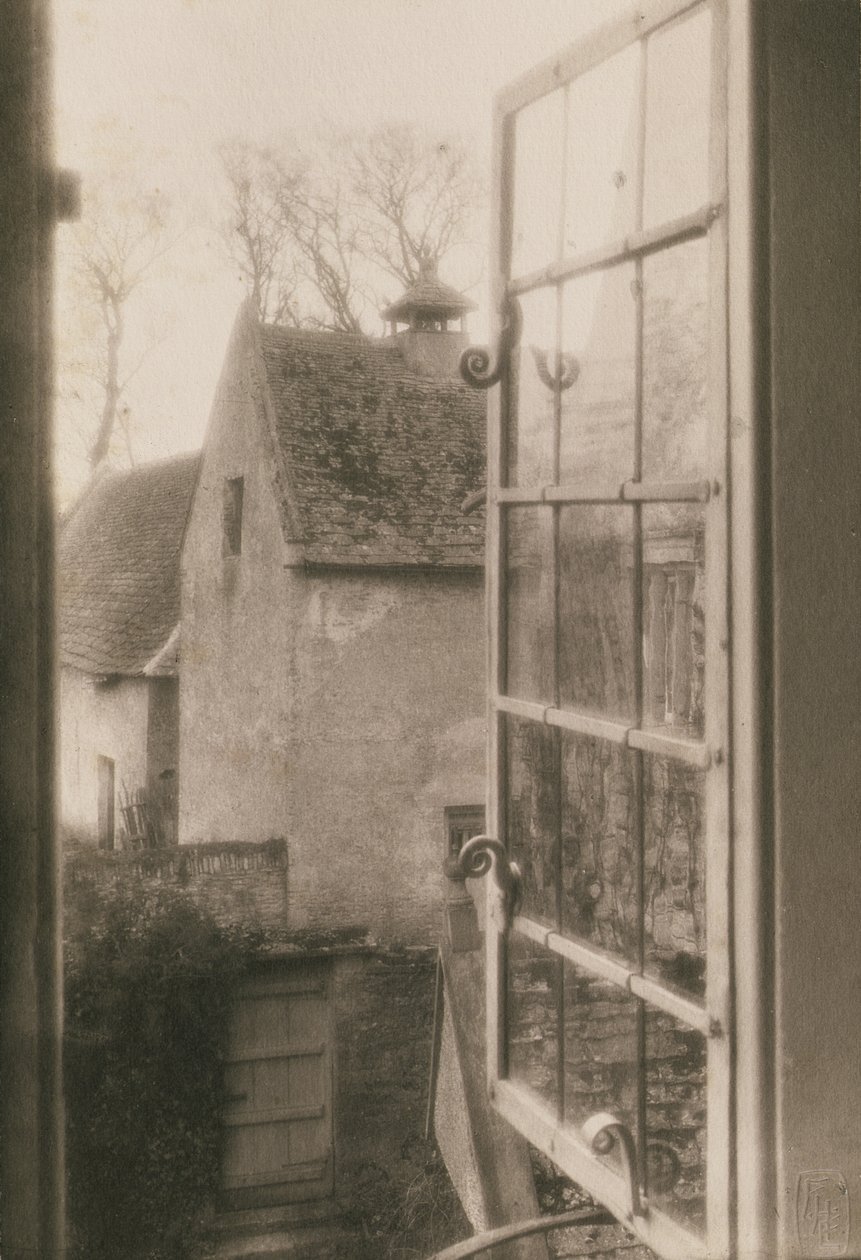 Från ett fönster på Kelmscott Manor, 1896 (platinatryck) av Frederick Henry Evans