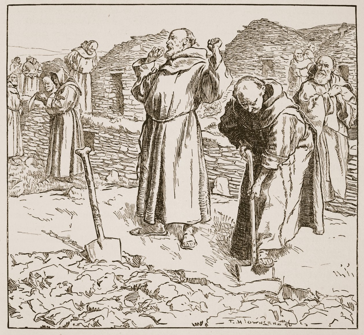Klosterskötsel, illustration från 