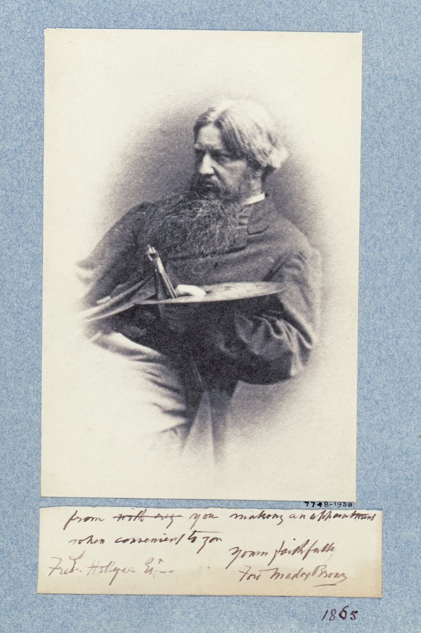 Porträtt av Ford Madox Brown (1821-93) c.1870 (platinatryck) av Frederick Hollyer