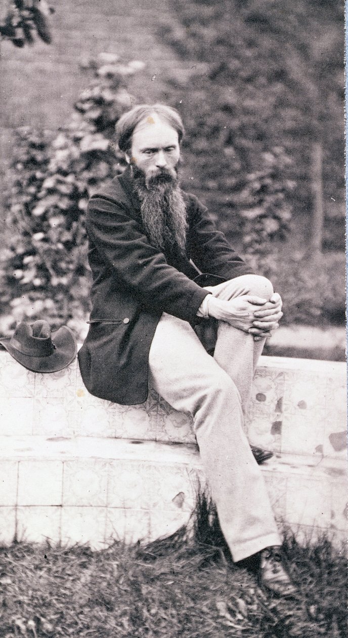 Porträtt av Sir Edward Burne-Jones (1833-98) (sepiafoto) av Frederick Hollyer