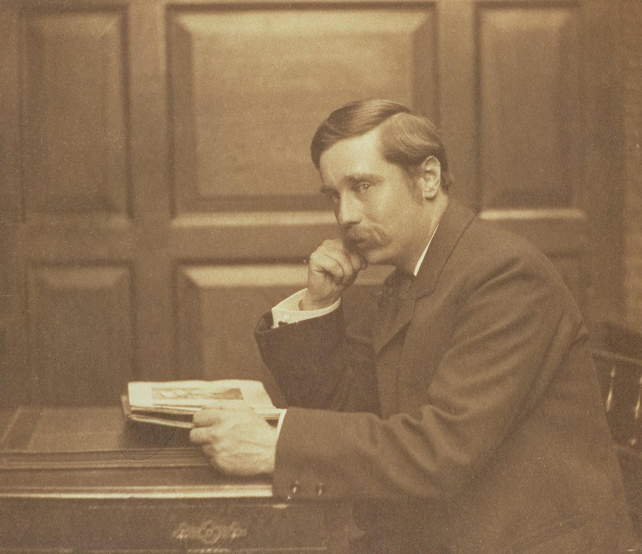 Porträttfotografi av Herbert George Wells (1866-1946) av Frederick Hollyer (1837-1933) 1903 (sepiafoto) av Frederick Hollyer