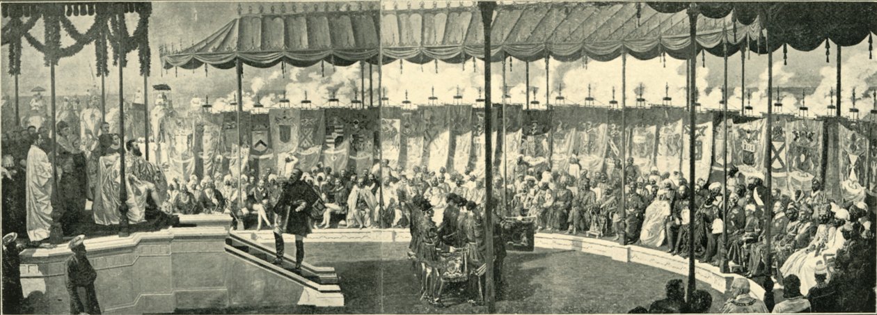 Den kejserliga församlingen i Delhi, 1877, 1901. av Frederick Hollyer