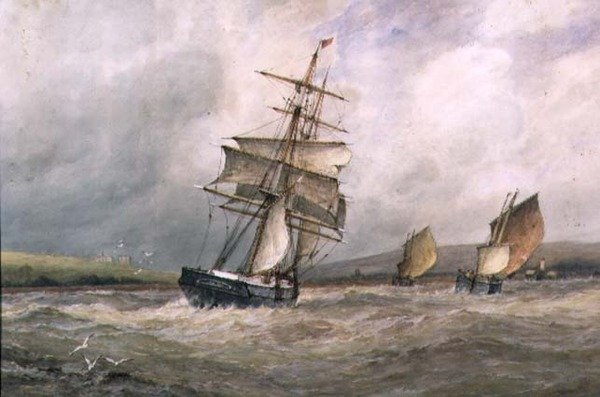 Mynningen av floden Adur (akvarell) av Frederick James Aldridge