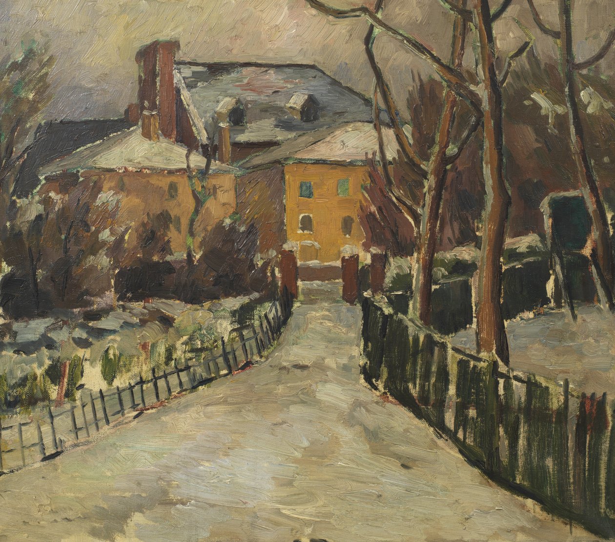 Landskap under snö, ca 1920 (olja på duk) av Frederick James Porter