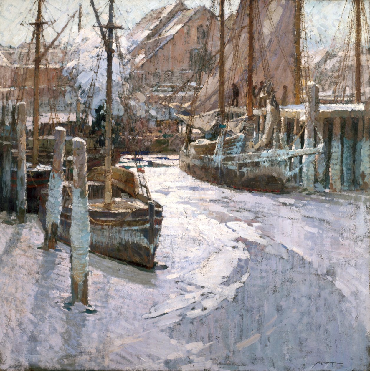 Ice Bound Vessels (olja på duk) av Frederick John Mulhaupt