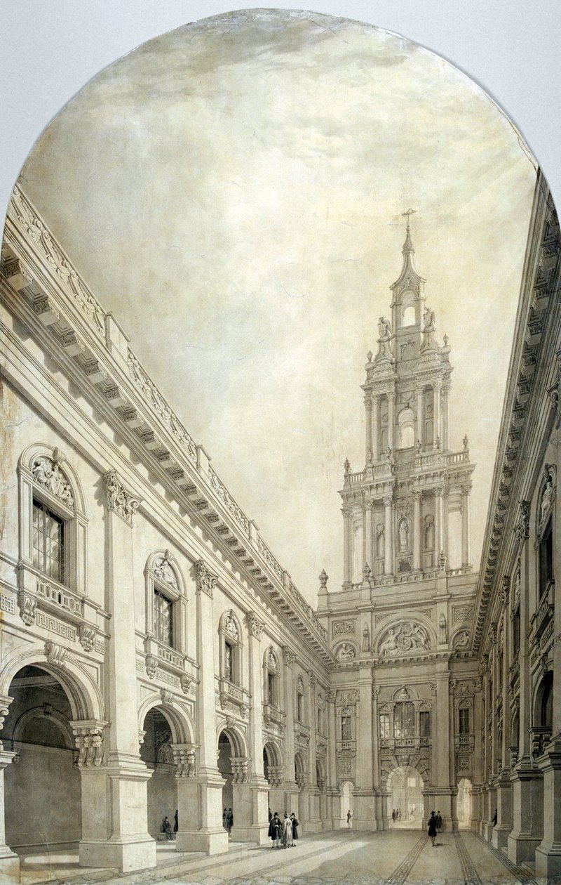 Design för den nya kungliga börsen, 1839. av Frederick Mackenzie