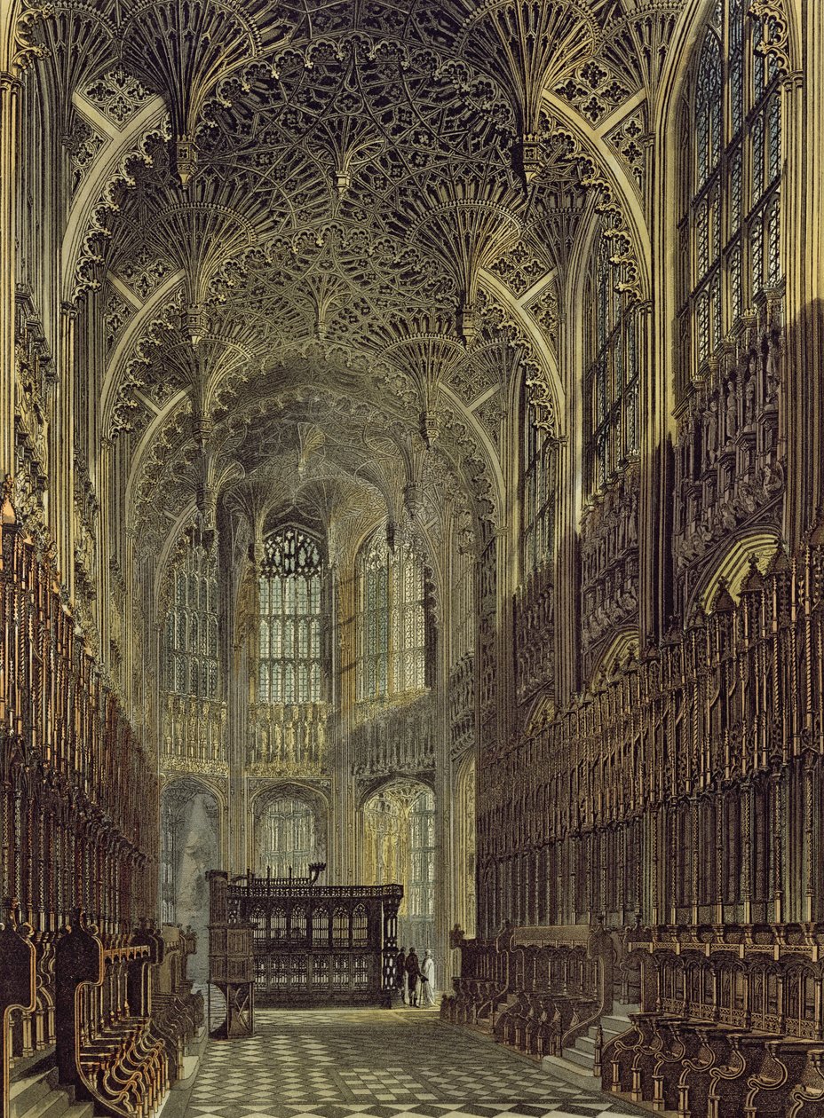 Henrik den sjunde kapellet, tavla 8 från "Westminster Abbey", graverad av J. Bluck (fl.1791-1831), utgiven av Rudolph Ackermann (1764-1834) 1811 (akvatint). av Frederick Mackenzie