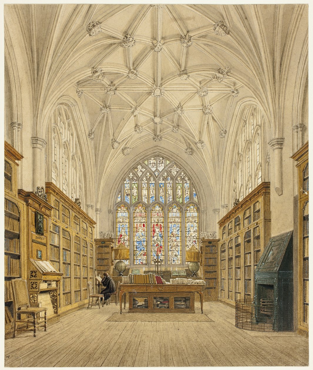 Library of Winchester College av Frederick Mackenzie