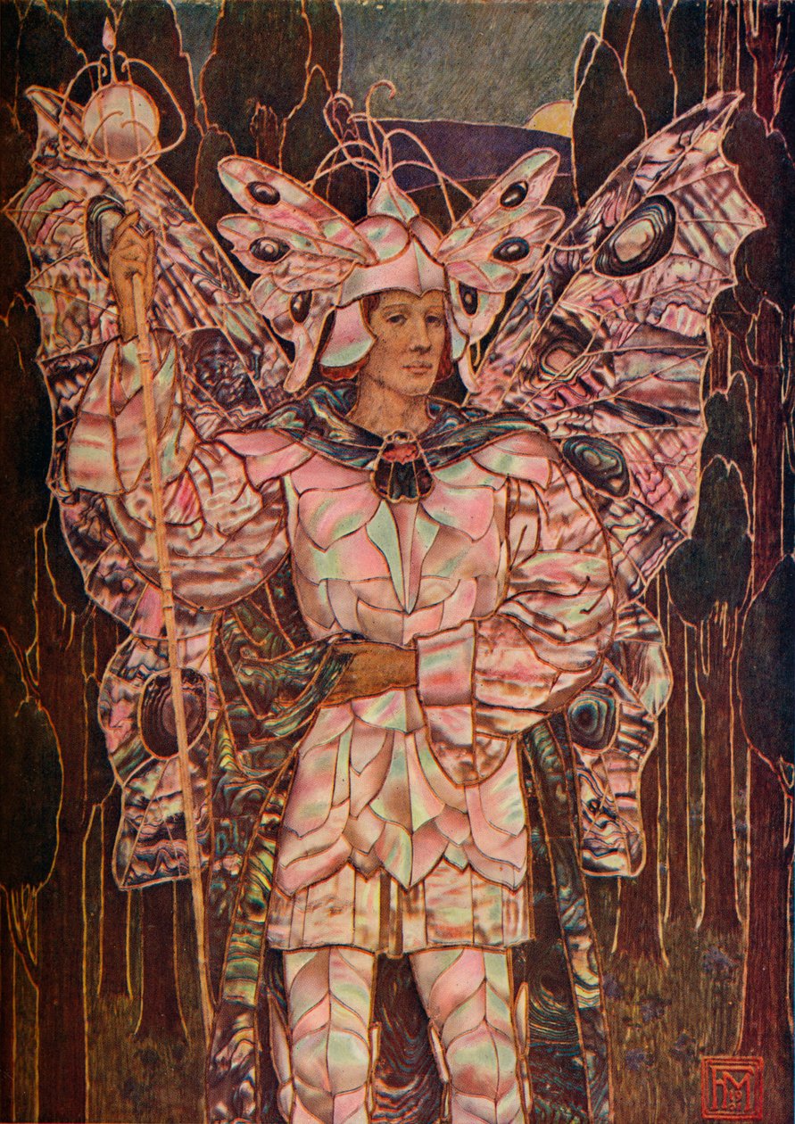 Panel i Gesso och Mother-O-Pearl, c1901 av Frederick Marriott