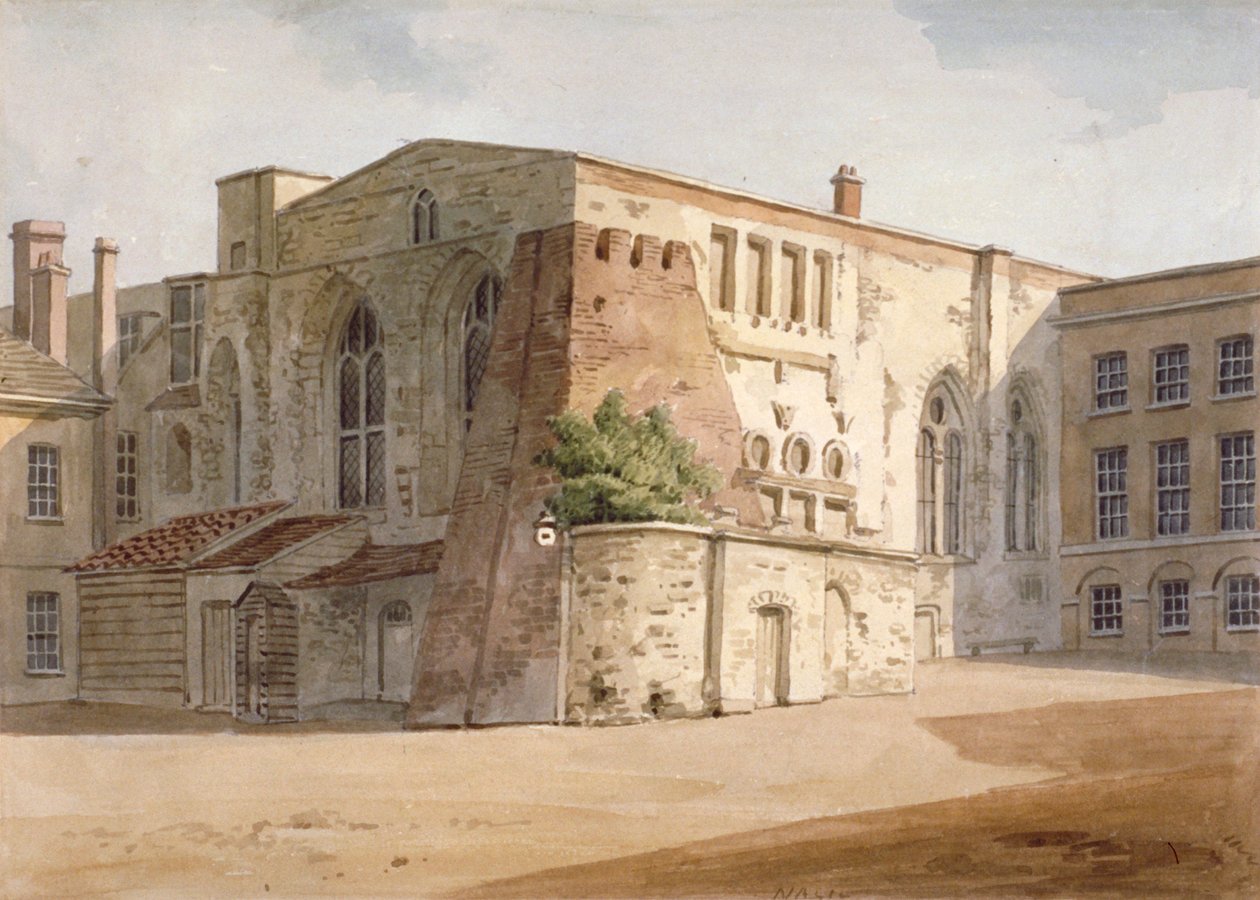 Exteriörvy av den målade kammaren, Palace of Westminster, London, c1805 av Frederick Nash