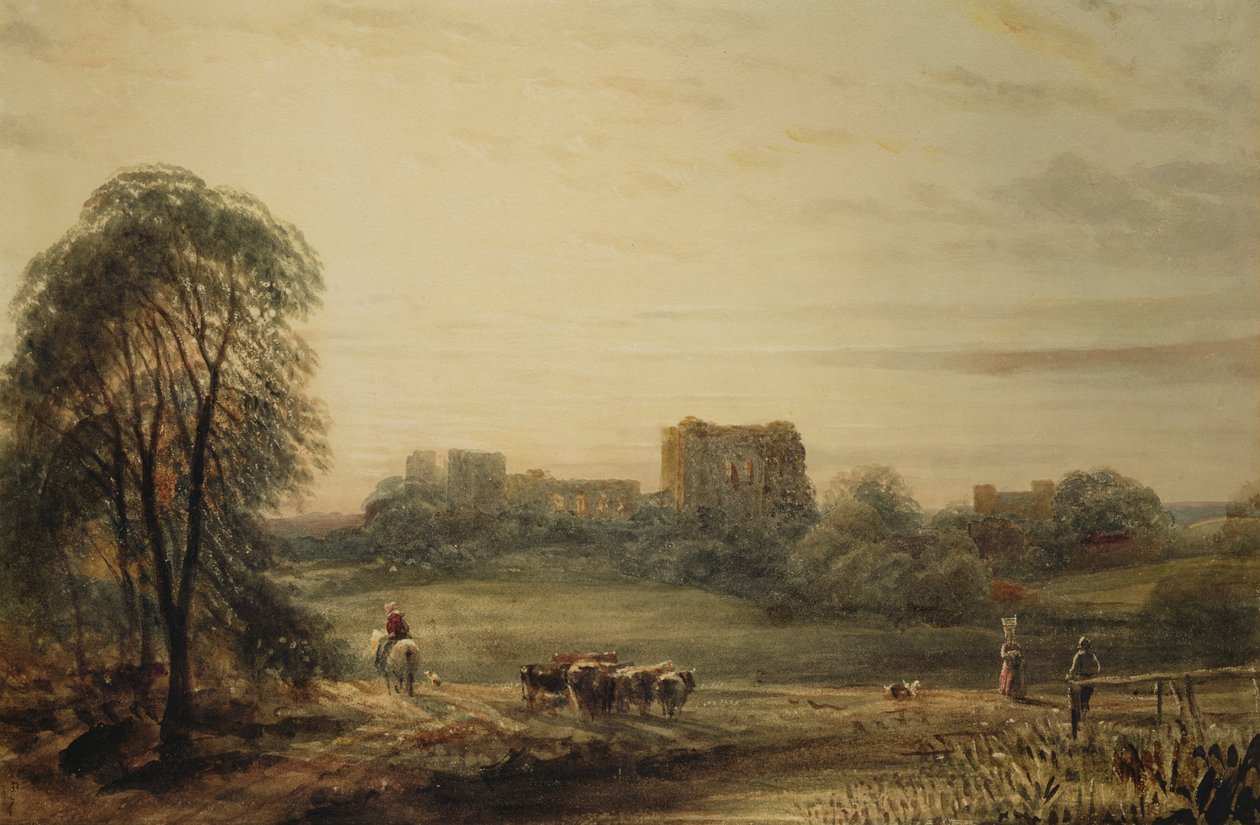 Glastonbury Abbey (wc på papper) av Frederick Nash