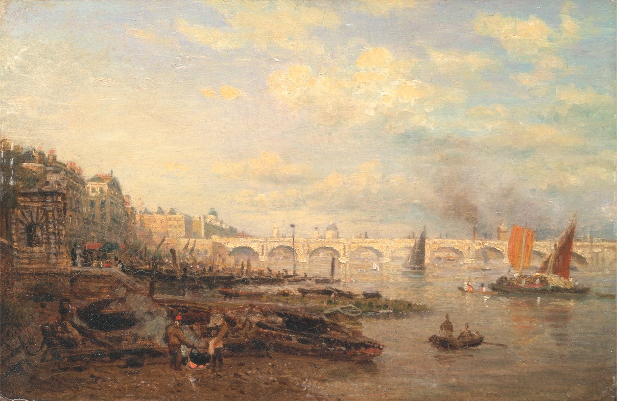 Themsen och Waterloo Bridge från Somerset House av Frederick Nash