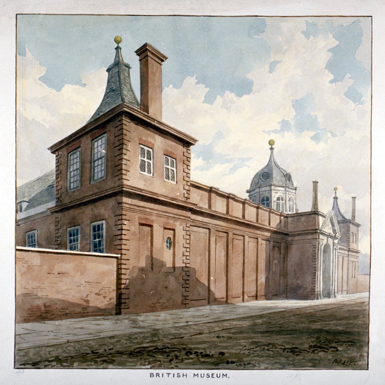 Utsikt över British Museum, Bloomsbury, London, c1807 av Frederick Nash