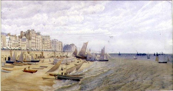 The Front, Brighton, ca 1870 (akvarell på papper) av Frederick Pepys Cockerell