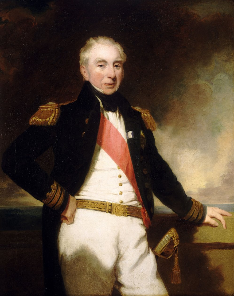 Amiral Sir Robert Stopford (1768-1847), början till mitten av 1800-talet (olja på duk) av Frederick Richard Say