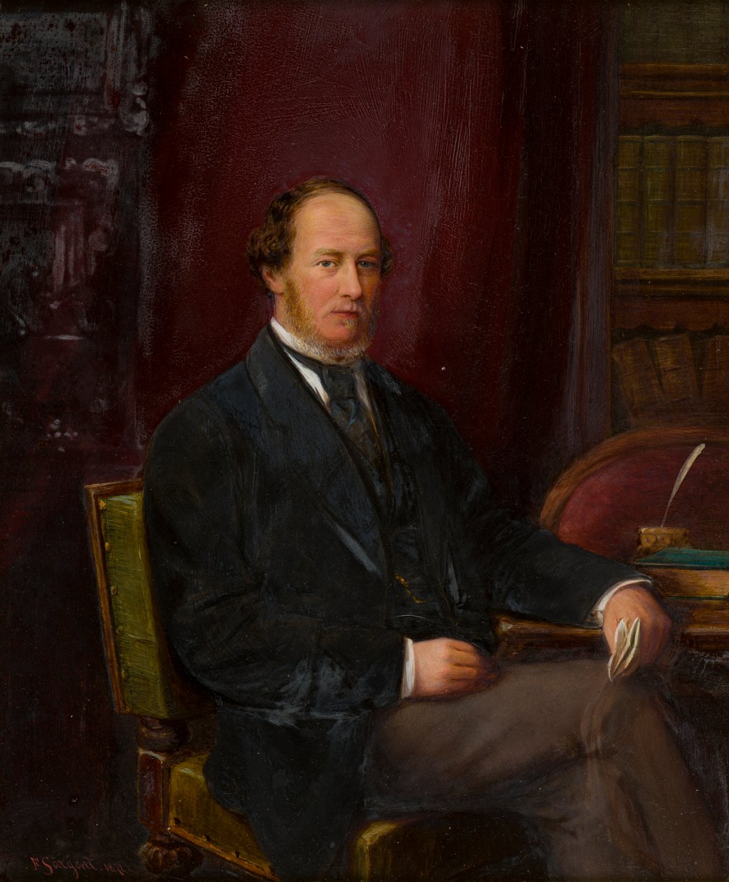 Porträtt av den tredje earlen av Bradford, ca 1872 (olja på duk) av Frederick Sargent