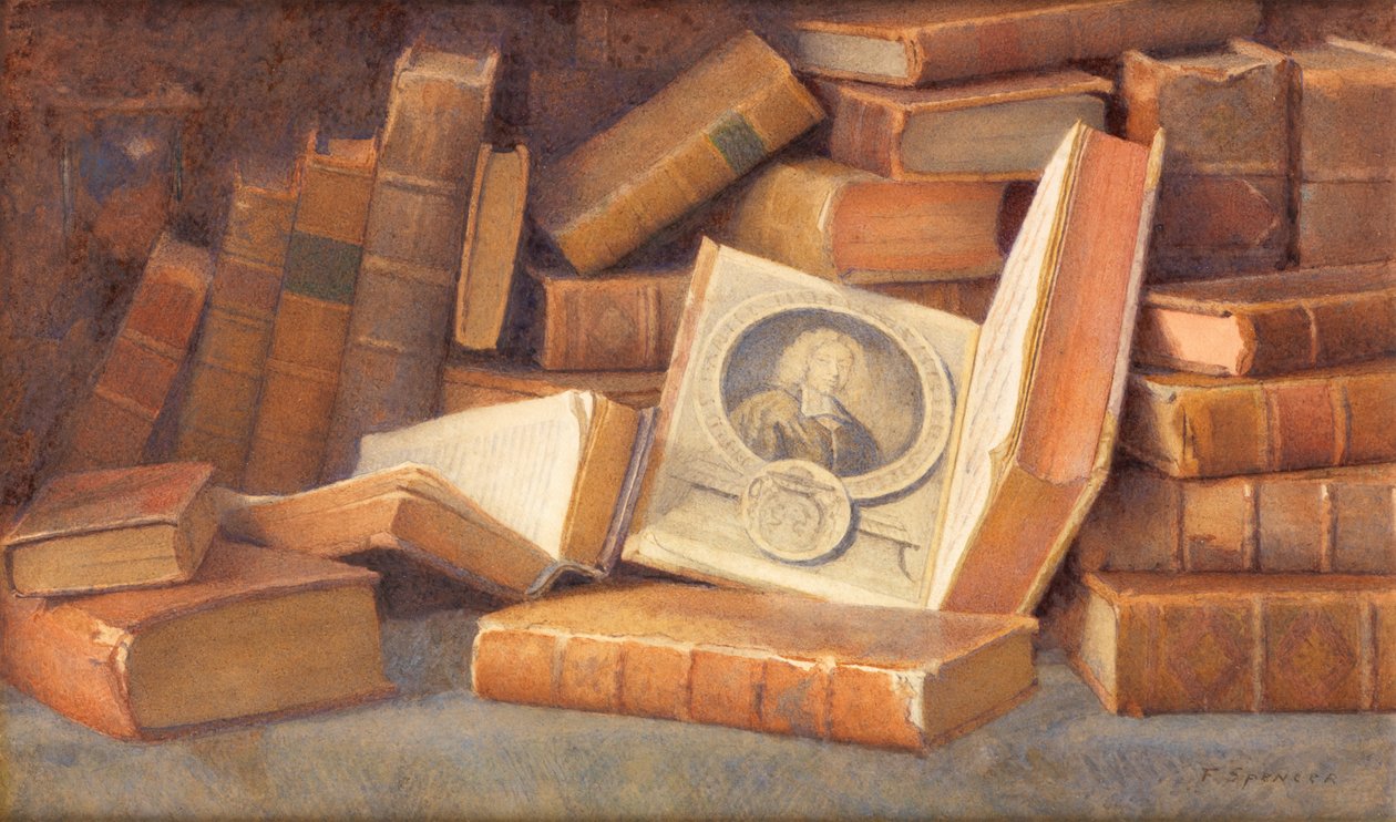 Gamla böcker (akvarell) av Frederick Spencer