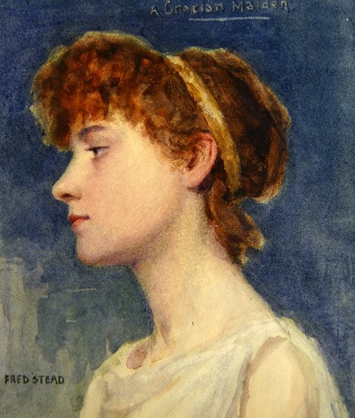 A Grecian Maiden, ca 1890 (akvarell på papper) av Frederick Stead