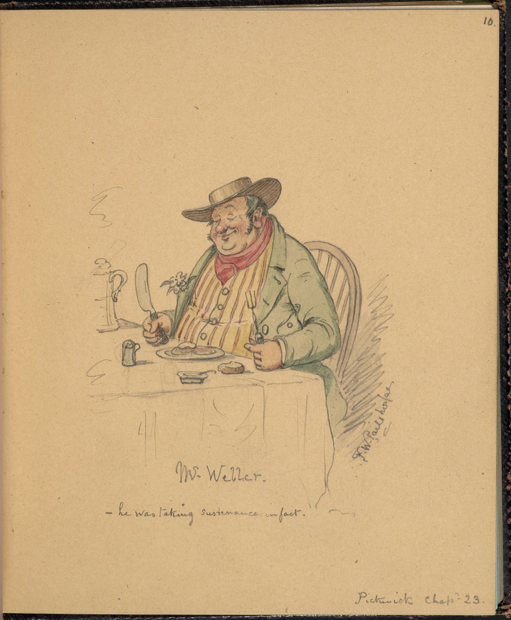 F. 10: Scen från Pickwick Papers, Mr Weller, från en 