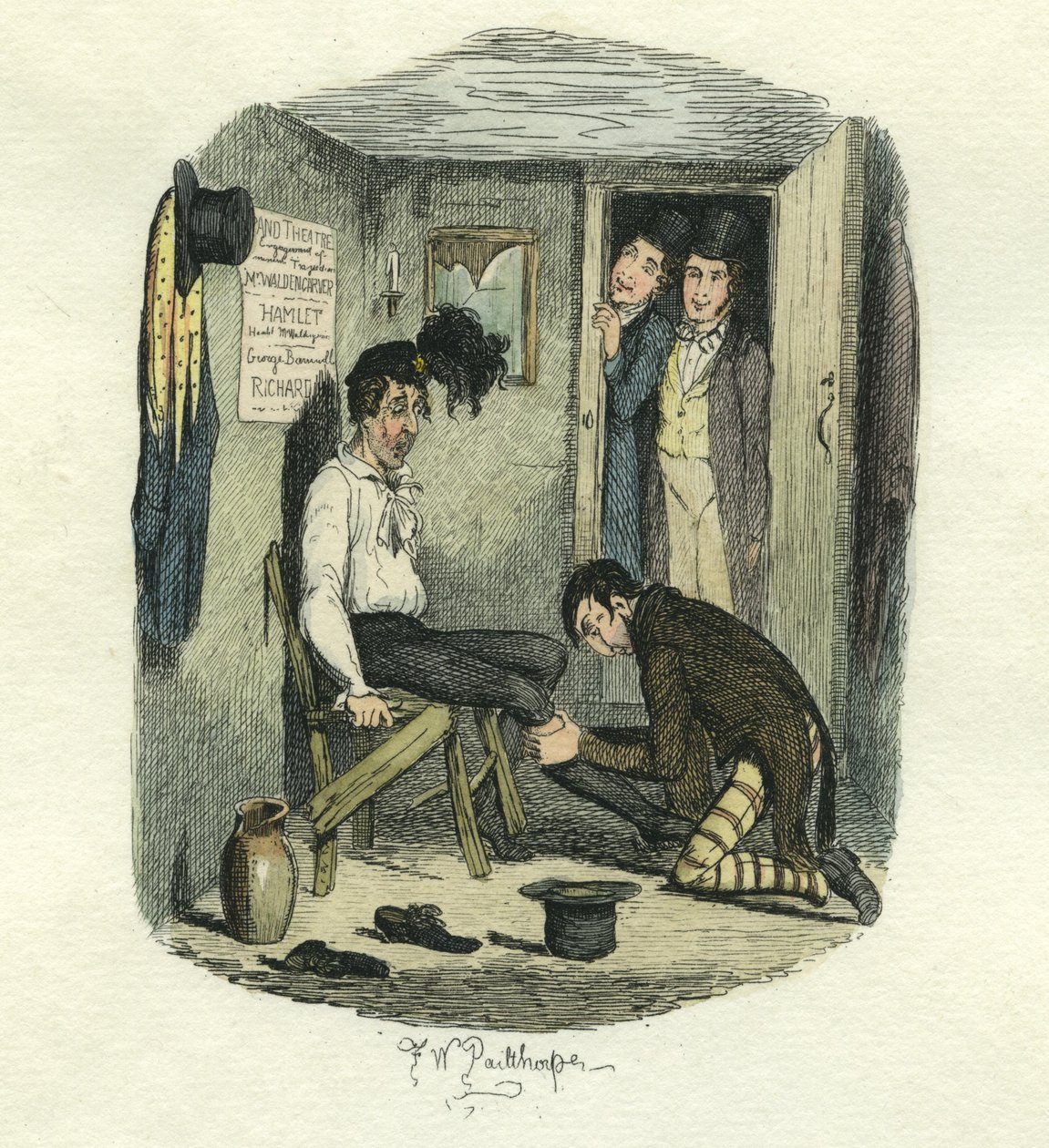 The Flaying of Hamlet, Great Expectations, c.1885 (handfärgad etsning) av Frederick W. Pailthorpe