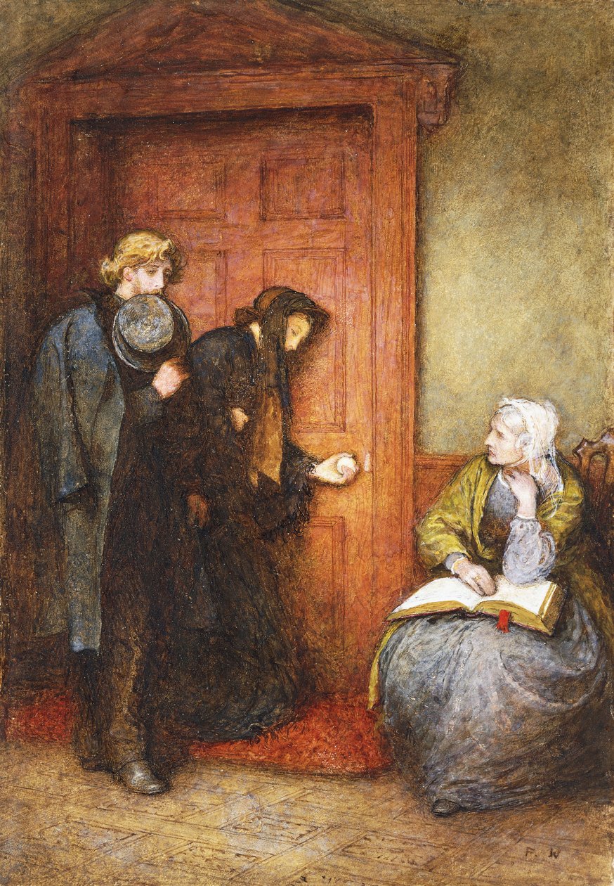 Vid den sjukes dörr, av Frederick Walker