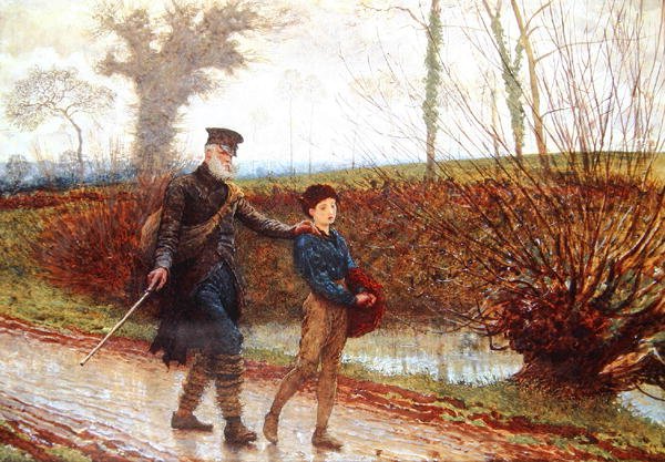 Wayfarers (penna och akvarell med färg på papper) av Frederick Walker