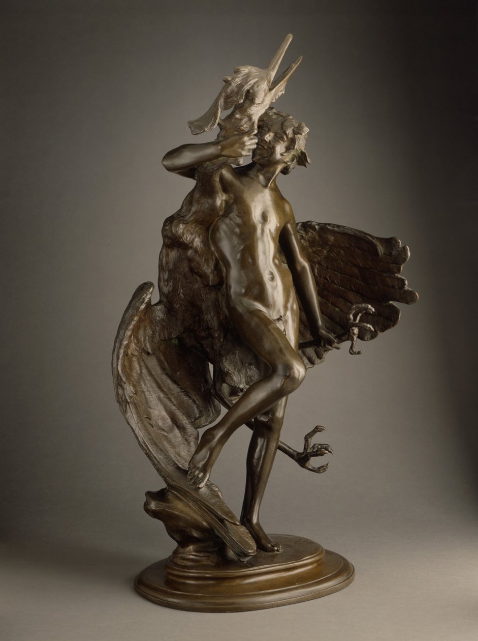 Ung faun och häger av Frederick William MacMonnies