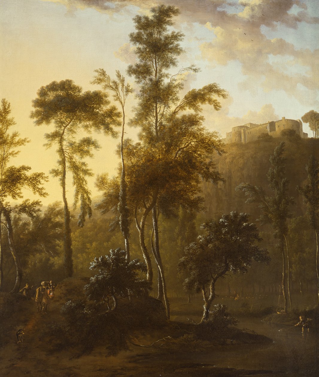 Italienskt landskap med fiskare av Frederick de Moucheron