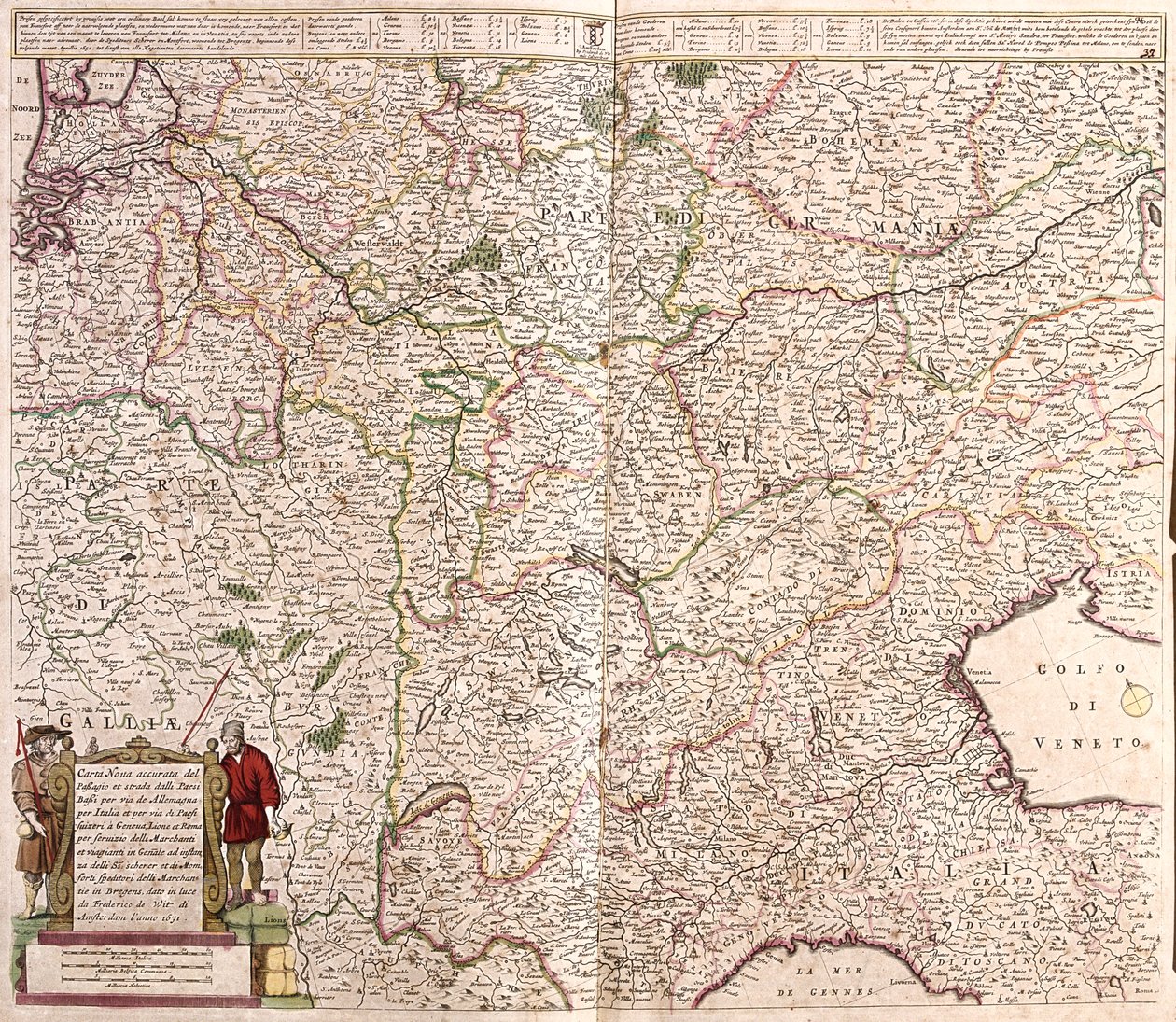 Östra Frankrike, Belgien, Schweiz, Västtyskland, Norra Italien av Frederick de Wit
