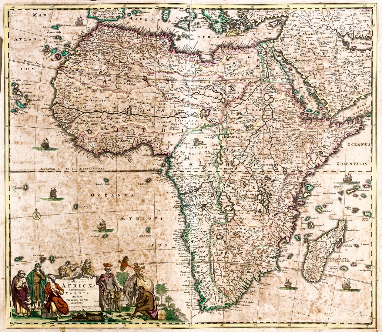 Karta över Afrika (etsning av Frederick de Wit