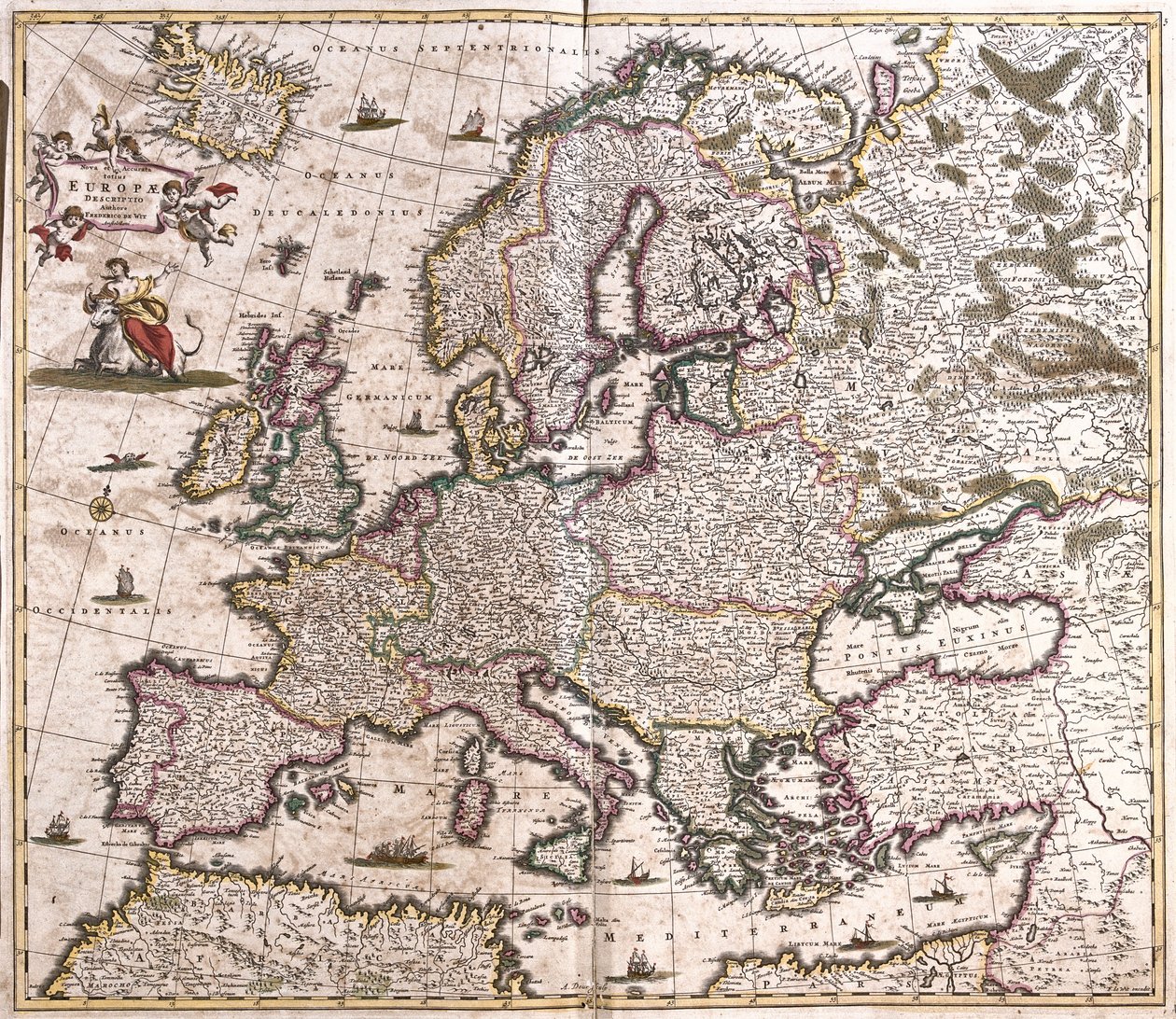 Karta över Europa (etsning av Frederick de Wit