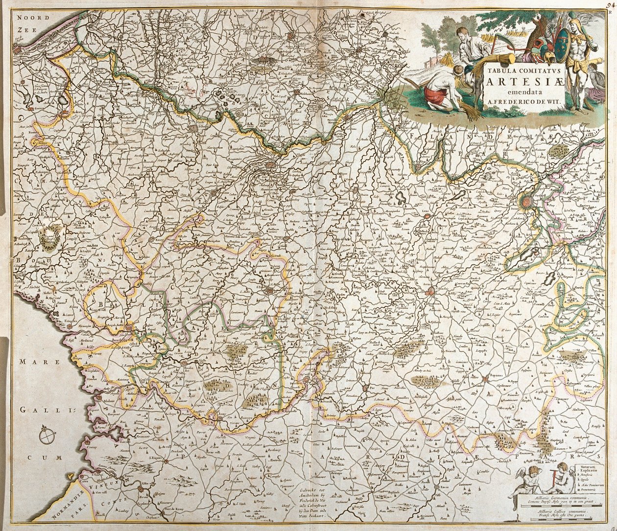Karta över greven av Artois (Frankrike) (etsning av Frederick de Wit