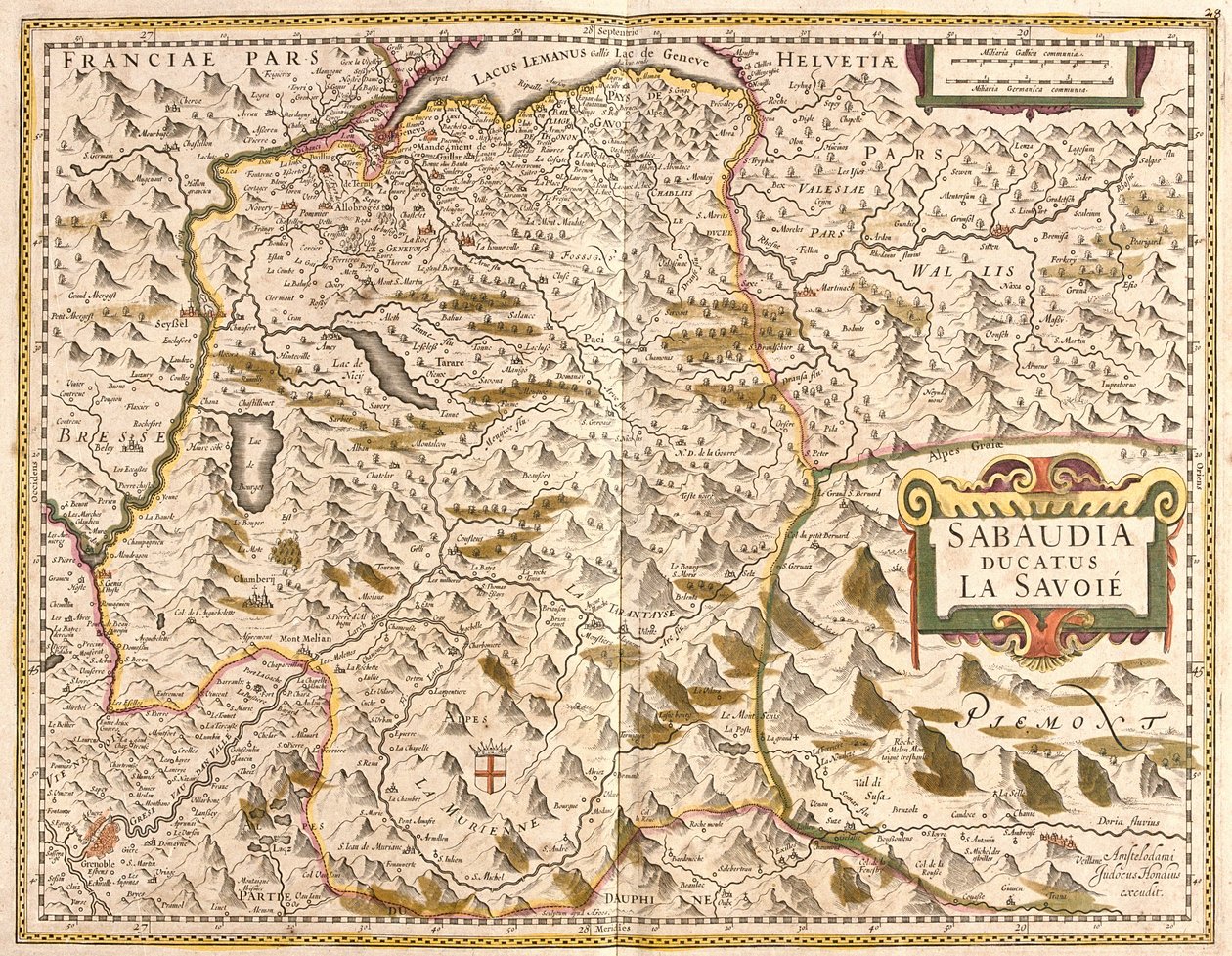 Karta över hertigdömet Savoie (Frankrike) (etsning av Frederick de Wit