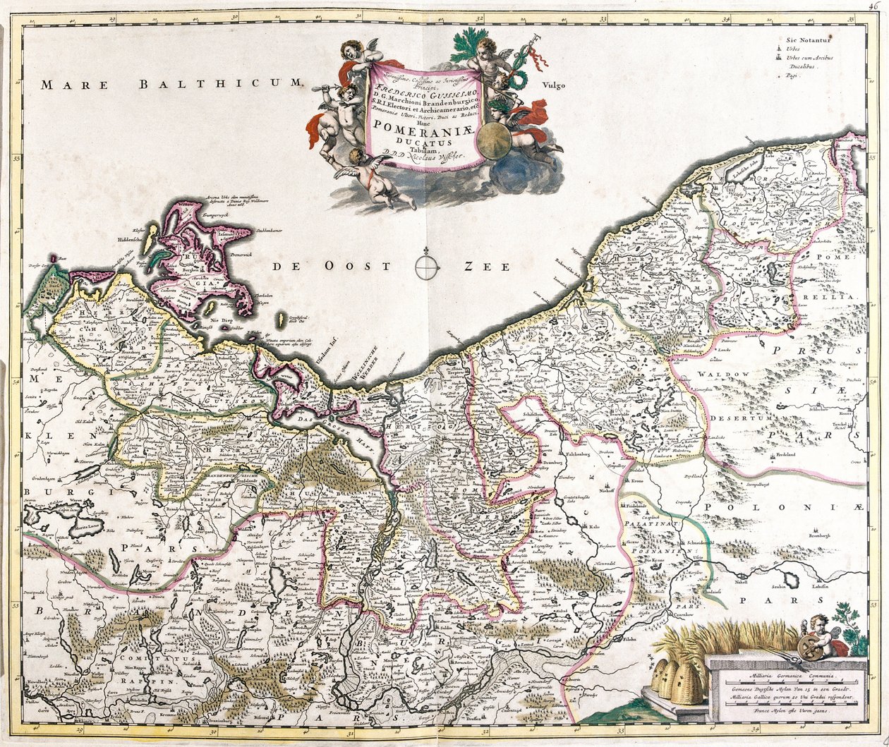 Karta över hertigen av Pommern (Polen) (etsning av Frederick de Wit